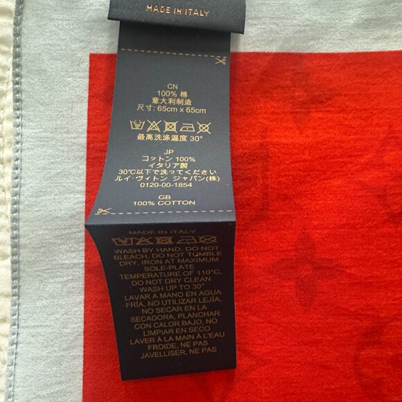 NEW LOUIS VUITTON WHITE RED SHOW SS23 GAY PRIDE Cotton Scarf Bandanna - Picture 6 of 9